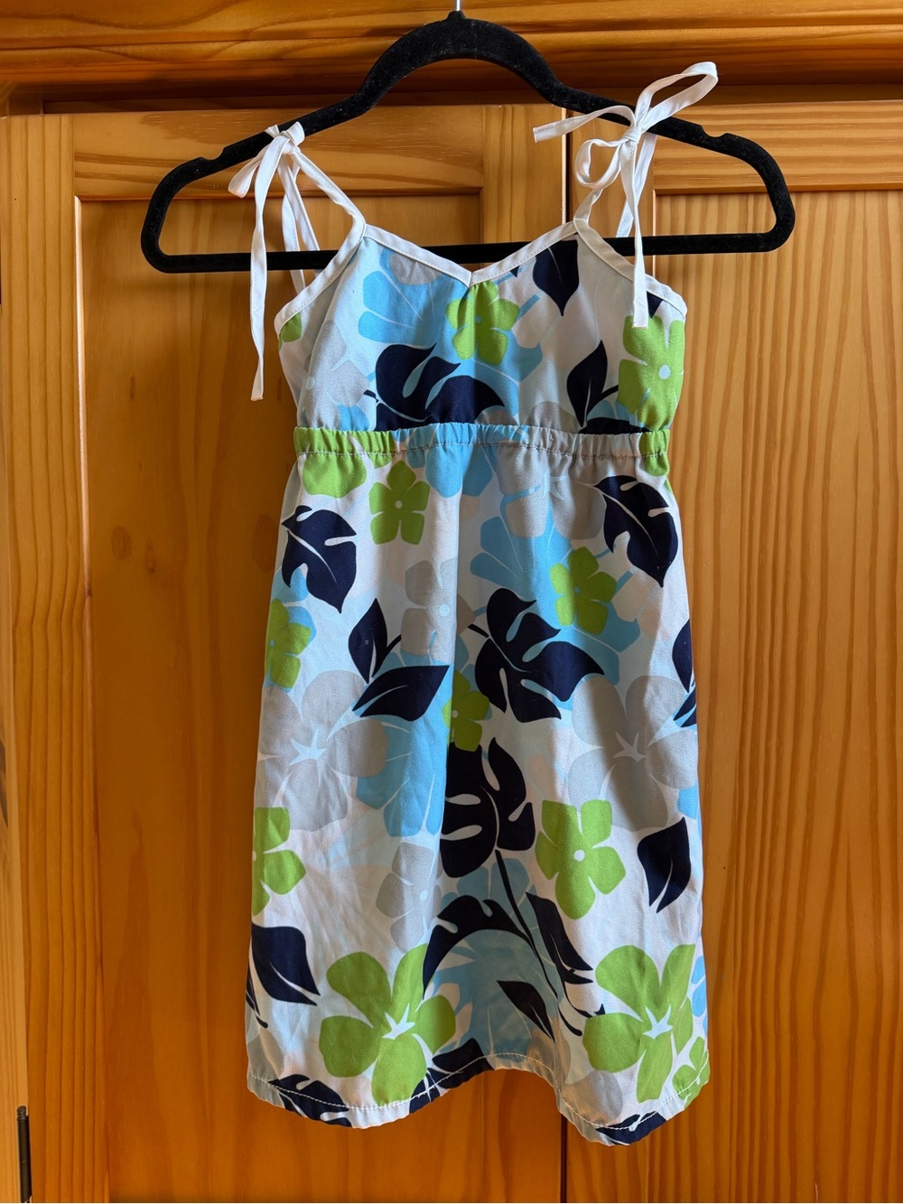 Charlie Rocket Hawaiian Print Tie Strap Sundress - Size 6